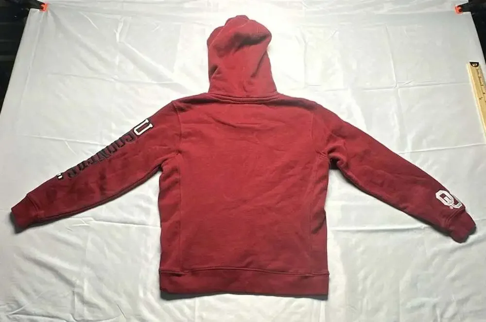J America OK Sooners Youth S Hoodie Red Pullover Sweatshirt NCAA OU Football